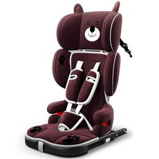 전동차 유모차 가벼운 휴대용 어린이 자동차 안전 좌석 아기 ISOFIX 하드 인터페이스 부스터 9M-12Y, [04] Isofix Brown