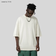 헤비코튼 남자 오버핏 반팔 빅사이즈 두꺼운 반팔티