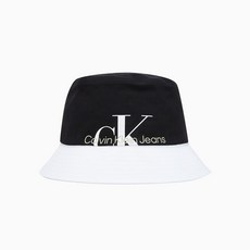 캘빈클라인 진 캘빈클라인 CALVIN KLEIN JEANS 블랙/화이트 CKJ 스포츠 에센셜 컬러 블록 버킷햇 K509489 01R, FREE, 1개