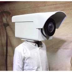 CCTV 코스튬 모자 가면 할로윈 카메라 감시 머리 장식