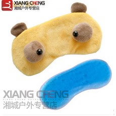 안대 멍멍 귀 요 미 캐릭터 안대 수면 빛 막 눈 애교 얼음 안대 노란색 아 이 스 밴드