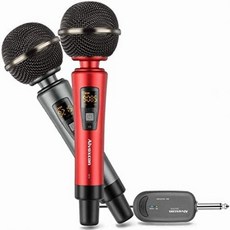 Alvoxcon Wireless Microphone System Rechargeable UHF Dynamic Handheld mics for iPhone DSLR Camera, One Color_One Size, 상세 설명 참조0, 상세 설명 참조0