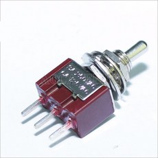 100PCS MTS 102 C2 PCB 토글 스위치 6MM 3A 250VAC 6A 125VAC 3 핀 SPDT on 빨간색에 짧은 액추에이터 PCB 단자 스위치