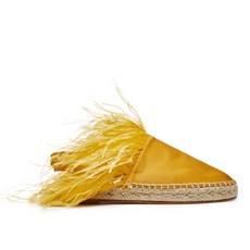 팔로모 스페인 Yellow with feathers espadrilles SANDALS (MUSTARD) Yellow with feathers espadrilles