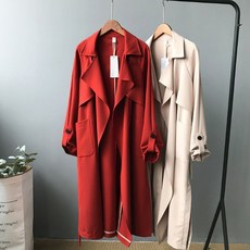 칠나무 여성 패션 롱 셔츠 트임 트렌치 코트 오버핏