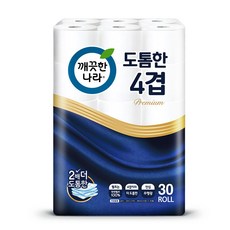 깨끗한나라 도톰한 4겹 천연펄프 화장지 25m 30롤 1팩, 1세트, 30개입