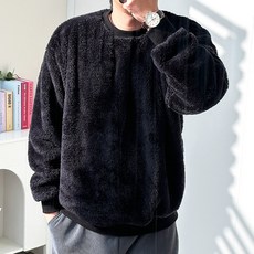 핏콕 남성용 겨울 양털 보아털 기본 맨투맨 빅사이즈