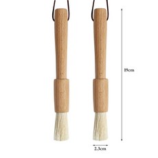 페이스트리 그릴 주방 손잡이가 요리 있는 나무 베이킹 브러시 오일 액세서리 바베큐 케이크, 2Pcs Round Head