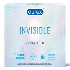 Durex Invisible Ultra Thin Condoms 듀렉스 인비저블 울트라 씬 콘돔 16개입