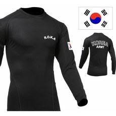 군인 기모 맨투맨 기능성 발열 군용 스판로카티 검정 KOREA ARMY 겨울 동계 운동복 내복