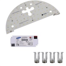 삼성LED 원형 반원 방등 400 x 200 mm 25W 프리미엄 삼성 S6 모듈 + 삼성KS 안정기, 주백색, 1세트