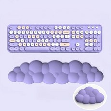 구름 메모리폼 키보드 마우스 손목 받침대 클라우드 손목받침대, 보라색 × 1세트, 1개