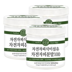 푸른들판 차전자피 식이섬유 분말 100% 질경이 씨앗 차전피 가루 파우더 인도산, 600g, 3통