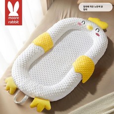 신생아 안심 수면 침대 아기 구토 방지 설계 안전한 경사 토닥토닥 자동 추천 필수품 유아, (7A항균) 작은 노란 닭