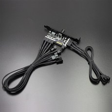 [해외] 컴퓨터 PCI BRACKET 힘 12 볼트 3PIN4PIN 팬 HUB 8 CHANNELS PC COOLER COOLING 팬 SPEED CONTROLLER 한 1.6G C, 0.4m Sata
