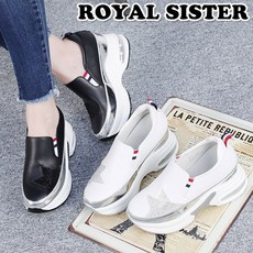 여성봄가을키높이가죽통굽구두