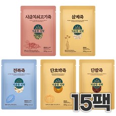 기운찬식탁 죽 300g [15개SET] 시금치쇠고기죽 3개 + 삼계죽 3개 + 전복죽 3개 + 단호박죽 3개 + 단팥죽 3개