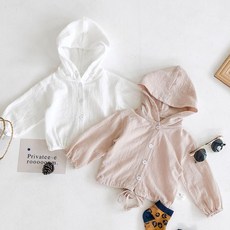 [당일발송] 베스더스 유아 신생아 아기 여름 거즈면 후드 가디건 얇은 바람막이