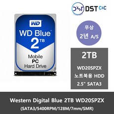 WD BLUE MOBILE 노트북용 HDD, 2TB, WD20SPZX