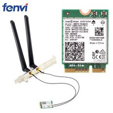 [해외] 30MBPS 블루투스 5.0 무선 AX201NGW 와이파이 데스크탑 키트 안테나 NGFFM.2 CNVIO2 인텔 AX201 와이파이 네트워크 카드, 상세내용표시