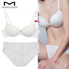 메이든폼 메이든폼 캣츠아이 초경량 와이어 브라&amp;팬티 세트 아이보리