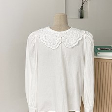 허니제이 / 니제 레이스 케이프 카라 레이어드 블라우스