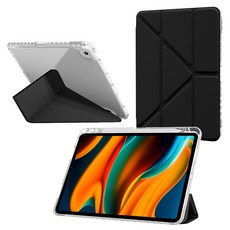 DANYCASE 스마트 펜 슬롯 스타일 Y형 투명 아이패드 케이스, 블랙