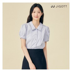 JJ지고트 레이스 배색 핀턱 블라우스 GP5P0BL511