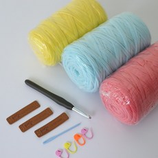 빅 교실 베줄 핸드메이드 재료 가방 DIY, 명 엘로 _호수블루 _ 수박홍 교정