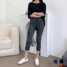 데일리 캐주얼 7부 데님 청바지 레깅스 여성 요가 홈트 바이커팬츠 77