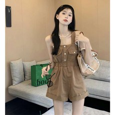 레트로 슬리밍 컬링 스트레이트 와이드 레그 팬츠~5XL