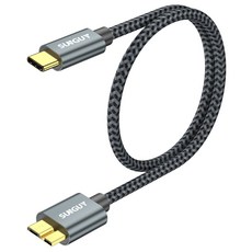 SUNGUY USB C타입 to 마이크로B 외장하드 케이블 10Gbps, 1개, 그레이, 0.5m 1개, 그레이, 0.5m
