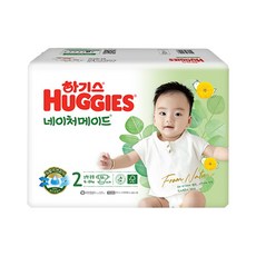 2023 New 하기스 네이처메이드 밴드형기저귀 소형 2단계 남여공용 58p, 1팩