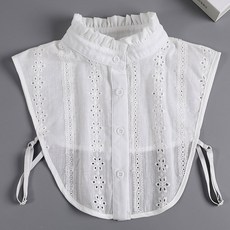 지니퍼니 페이크 레이어드 차이나 셔츠 넥케이프 프릴 목주름커버 목만있는 이너카라 상품 이미지