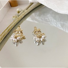 진주귀걸이 기하학 바로크 고급감 분위기있는 법식 진주 귀걸이 여성 925순은침 2020년