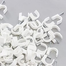 2500 원형 9 인치 16 인치 (14mm) 케이블 클램프 케이블 관리 케이블 타이 리테이너 클램프 못의 동축 못 (9／16 Inch 2500 pieces), 9／16 Inch, 2500 pieces