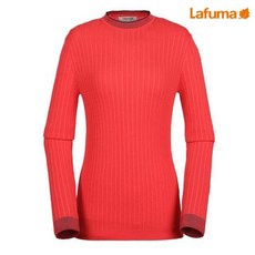 라푸마 여성 레드 컬러 골지 긴팔 티셔츠 LFTS7A124R2