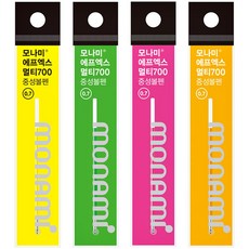 모나미 FX Multi 700 형광 리필심 0.7mm 12개입 / 에프엑스 멀티 700 / 중성 볼펜 / 볼펜 심 / 플립 3 리필 / 부드러운 필기선, 형광 옐로우 12개입