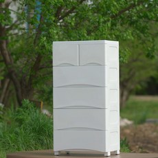 샤바스 컬러스토리 600 와이드 5단 서랍장 + 벽면 고정밴드, 화이트, 5개
