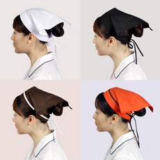 DAC02 머리 스카프 주방 조리모 급식 공장 두건, DAC02 검정, 1개