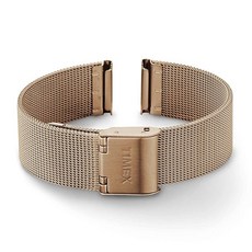 Timex 타이맥스 타임맥스 16mm 스테인리스 스틸 메시 팔찌 - 자체 조절 걸쇠가 있는 실버 톤 로즈 골드 팔찌