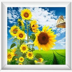 FANGDE 해바라기동산 5D 보석십자수, 50*50CM