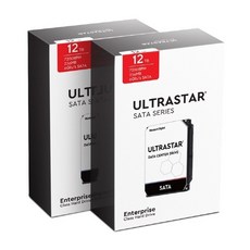 웨스턴디지털 정품 2X12TB Ultrastar DC HC520 패키지 NAS용 HUH721212ALE600 SATA3, 12TB