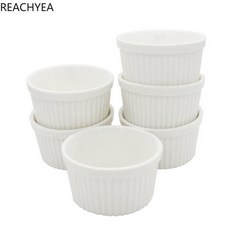 세라믹 라메킨 도자기 수플레 컵 6 개 팩 4oz/120ml, 1개