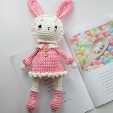 손뜨개인형 DIY세트 집콕놀이, 분홍토끼, 색상옵션참조개