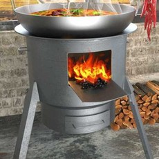 농촌 캠핑 장작 화로대 드럼통 소락로 화덕 아궁이, K2143cm1.5두께+큰선물패키지