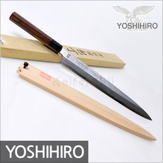 일본 요시히로 청일강 스미나가시 16층강 다마스커스 사시미 270mm (+나무칼집) / 전문가용 회칼 / 사시미칼