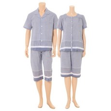 와코루 DB 면요루 보더 커플 파자마 잠옷