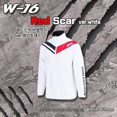 W-16 [W-16] 더블씩스틴 레드스카 바람막이자켓 남여공용 (블랙&화이트 컬러)