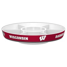 Fremont Die NCAA Wisconsin Badgers 파티 플래터 지름 36.8cm(14.5인치) 화이트/팀 색상 104748